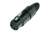 Neutrik X Series XLR Conenector black metal housing and gold contacts